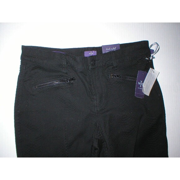 NWT New NYDJ Womens 10 Not Your Daughters Jeans USA Leggings Black Snake Skinny - Picture 2 of 7